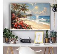 Flor Diamond Painting Adultos Playa Diamond Painting Kit Completo, DIY 5D Manualidades Niños kit Punto de Cruz Cristal Pintura De Diamante Pintar por Numeros Para Home Decoration 80x100cm 0M-1447