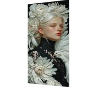 Flor Diamond Painting Kit Completo, 5D Diamond Painting Mujer Pintura Diamante Adultos, Fai da Te Strass Bordado de Punto de Cruz Puzzle Pintura Diamante pour Decoración Pared Hogar 60x120cm a0-bd51