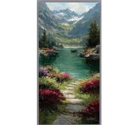 Flor Diamond Painting Kit Completo, 5D Diamond Painting Río Pintura Diamante Niños DIY Cristal Strass Punto de Cruz Manualidades Puzzle Principiante para Decoración Hogar Regalo 50x100cm bd21-r4