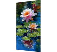 Flor Diamond Painting Kit Completo Adultos, Diamond Painting Río Pintura Diamante Adultos Niños DIY 5D Strass Punto de Cruz Puzzle Diamantes Manualidades Kit para Decoración Hogar 60x120cm uj2-b4