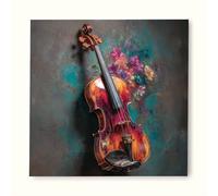 Flor Diamond Painting Kit Completo Adultos, Diamond Painting Violín Pintura Diamante Adultos Niños DIY 5D Cristal Strass Punto de Cruz Puzzle Manualidades Kit para Decoración Hogar 70x70cm gb10-28h