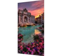 Flor Diamond Painting La Fontana de Trevi en Roma Diamond Painting Adultos, DIY 5D Cristal Bordado Punto de Cruz Cuadro Diamantes Puzzle Pintura Diamante para Decoración Del Hogar 60x120cm c2-12bd