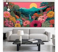 Flor Diamond Painting Paisaje Grande Diamond Painting Kit Completo Pintura,Dibujos con Diamantes 5D Punto de Cruz,DIY Puzzle Diamantes para Manualidades Arte para Decor Hogar Regalo,80x200cm LK-340