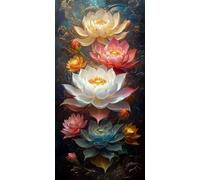 Flor Diamond Painting Planta Diamond Painting Adultos Punto de Cruz Kit Completo DIY Pintura de Diamante Bordado Manualidades Niños 10 Años Embroidery Kit, para Decoracion Navidad 80x160cm J - 204