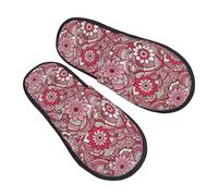 Flor Dibujada A Mano 2 Unisex Pantuflas Cómodo Zapatos Cálido Zapatillas De Casa Para Interior Salon Exterior M