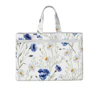 Flor dibujada a mano,Bolsa de lona para documentos con cremallera, bolso de mano, maletín para la escuela y la oficina.