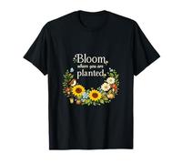 Flor Donde estás plantado Corona Girasol Margarita Camiseta