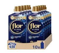 Flor Elixir Azul Suavizante para la Ropa, 630 dosis (10 botellas de 63 dosis)
