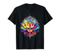Flor Espiritual Yoga 7 Chakra Lotus Mandala Equilibrio Energía Camiseta