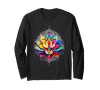Flor Espiritual Yoga 7 Chakra Lotus Mandala Equilibrio Energía Manga Larga