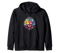 Flor Espiritual Yoga 7 Chakra Lotus Mandala Equilibrio Energía Sudadera con Capucha