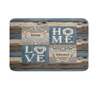 Flor Flor Dulce Amor Rústico País Tablón De Madera Alfombra para Puerta Recoge La Suciedad Alfombra Limpia Zapatos Fácil De Cuidarr Tapete para Entradas De Hogares Decorar Pasillos 40x60Cm