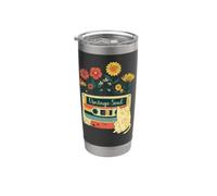 Flor Floral Lindo Gatito Alma Flores Wildflower Mamá Niña Vaso térmico de acero inoxidable de doble pared