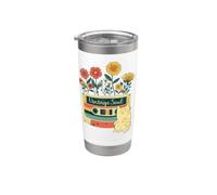 Flor Floral Lindo Gatito Alma Flores Wildflower Mamá Niña Vaso térmico de acero inoxidable de doble pared