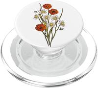 Flor Floral Manzanilla Amapolas Amapola Abejas Flor Silvestre PopSockets PopGrip para MagSafe