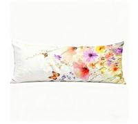 Flor Funda Almohada 40x145 cm Fundas Cojines Mariposa Fundas de Almohada Doble Cara Impresión, para Dormir de Lado Lavable Suave Lino Cojines Cama para Sofá Cama Sala Decoración Grandes Pillows H0-218