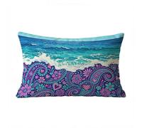 Flor Funda Cojin 50 x 30, Impermeable Fundas Cojines 50x30 cm Suave Cómodo Absorbente del Sudor y Transpirable, Funda Cojin Sofa Cama Mar para Personas que Sudan con Facilidad Home Decoration BZTL0598