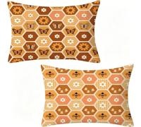 Flor Funda Cojin 50x70 cm Lino Juego de 2, Geometría Cojines Exterior Impermeable para Home Decoration, Funda Almohada 70 con Cremallera Oculta, Regalos Originales para Mujer, Lavable A MáQuina 147-W