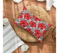 Flor Funda Cojin 60x80 Juego de 1, NóRdico Rectangular Funda Almohada 80x60cm con Cremallera Oculta, Impermeable Lino Fundas Cojines, Fundas de Cojines para Sofá Cama Silla o Jardín Regalo P-3566
