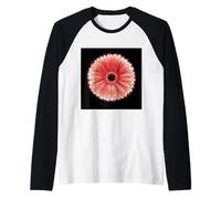 Flor gerbera mágica con gotas de lluvia Camiseta Manga Raglan