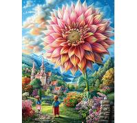 Flor Gigante en el Pueblo Encantado Puzzles 1000 Piezas Moderno Decorativo Minimalista Mitos Animal-Planta Rompecabezas Familiar para Hombres Y Mujeres Aliviar Estrés Maquetas Construir 1000 PCS