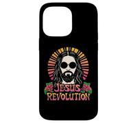 Flor hippie retro maravillosa de la Revolución de Jesús, fe cristiana Carcasa para iPhone 14 Pro Max