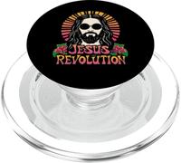 Flor hippie retro maravillosa de la Revolución de Jesús, fe cristiana PopSockets PopGrip para MagSafe