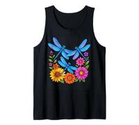Flor Jardín Insecto Vida Silvestre Girasol Flor Libélula Camiseta sin Mangas