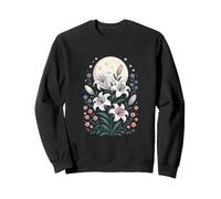 Flor Lunar Lirios Blancos bajo Luna Llena jardín Nocturno Sudadera