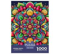 Flor Mandala 1000 Pièces Puzzle Jeu Éducatif Classique Jigsaw Puzzles Jeu De Défi Unique Pour Adultes Et Enfants 70x50cm/1000pcs