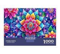 Flor Mandala 1000 Piezas Cartón Reciclado Flores Psique Rompecabezas DIY Ados Apasionados Juego Educativo Reto Regalo Navidad Noche Juegos 70x50cm/1000pcs