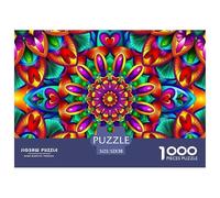 Flor Mandala Puzzles 1000 Piezas Serie Art Collection Diversión para Adultos Y Niños Mayores 52x38cm/1000pcs