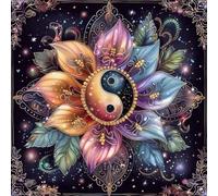 Flor Mandala Rhinestone,Kit de Pintura Diamante 5D Completo, Pintura de Diamantes para Adultos y Niños,Manualidades Bricolaje,Cuadro de Diamante con Cristales,Decoración para Pared del Hogar(30x30cm)