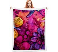 Flor Manta Sofa Invierno, Animal Manta Ponderada 140x200cm Cobijas de Invierno de Sensación de Cachemira, Suave Acogedora Cálida y Esponjosa, Blankets para Sofá y Cama Sillón, Regalo A-5739