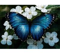 Flor Mariposa Puzzle 1500 Piezas Adultos, Rompecabezas con Letras en la Parte Posterior - Piezas Que Encajan Perfectamente, Reto de Concentración, Regalo para Mujer y Decor Hogar, 87 x 57 cm w0-281