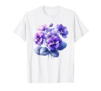 Flor Nacimiento Febrero Flor Violeta Pensamiento Ramo Floración Camiseta