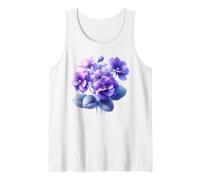 Flor Nacimiento Febrero Flor Violeta Pensamiento Ramo Floración Camiseta sin Mangas