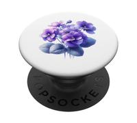 Flor Nacimiento Febrero Flor Violeta Pensamiento Ramo Floración PopSockets PopGrip Adhesivo