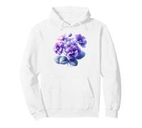 Flor Nacimiento Febrero Flor Violeta Pensamiento Ramo Floración Sudadera con Capucha
