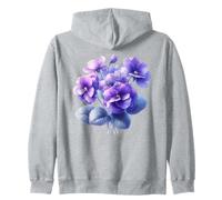 Flor Nacimiento Febrero Flor Violeta Pensamiento Ramo Floración Sudadera con Capucha