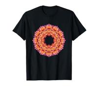 Flor Naranja Mandala Corona Círculo Camiseta