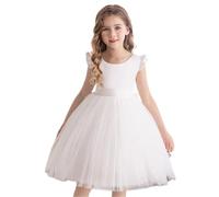 Flor Niña Vestido para Bodas Dama de Honor con Bowknot de Tul Formal de Noche Primera Comunión