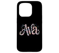 Flor Nombre AVA Personalizado Chica Nametag Garden Carcasa para iPhone 15 Pro
