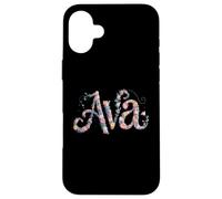 Flor Nombre AVA Personalizado Chica Nametag Garden Carcasa para iPhone 16 Plus