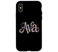 Flor Nombre AVA Personalizado Chica Nametag Garden Carcasa para iPhone X/XS