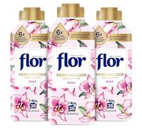 Flor Perfumador para la Ropa, con perlas de frescor, fragancia Rosa - 108 lavados (3x36 lavados)