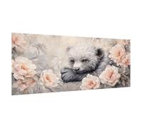 Flor Pintar por Numeros Adultos, Animal Pintura por Numeros Kit, Easy Paint by Numbers Adult Niños, con 3 Pinceles y Pigmento Acrílico, DIY Manualidades Home Decor Regalo 80x120 cm, con Marco, d1652k