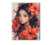 Flor Pintar por Numeros Adultos Chica DIY Pintar por Numeros con Marco 20x30cm Manualidades Adultos, Paint by Numbers Adult con 3 Pinceles y Pigmento Acrílico, Home Wall Decor, Regalo Mujer 0R-301