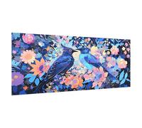 Flor Pintar por Numeros Adultos, Pájaro Pintura por Numeros Kit, Easy Paint by Numbers Adult Niños, con 3 Pinceles y Pigmento Acrílico, DIY Manualidades Home Decor Regalo 50x100 cm, con Marco, d1666k