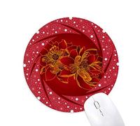 Flor Planta la semilla del Loto Rojo Flor de Loto Wheel Mouse Pad de Goma roja Redonda